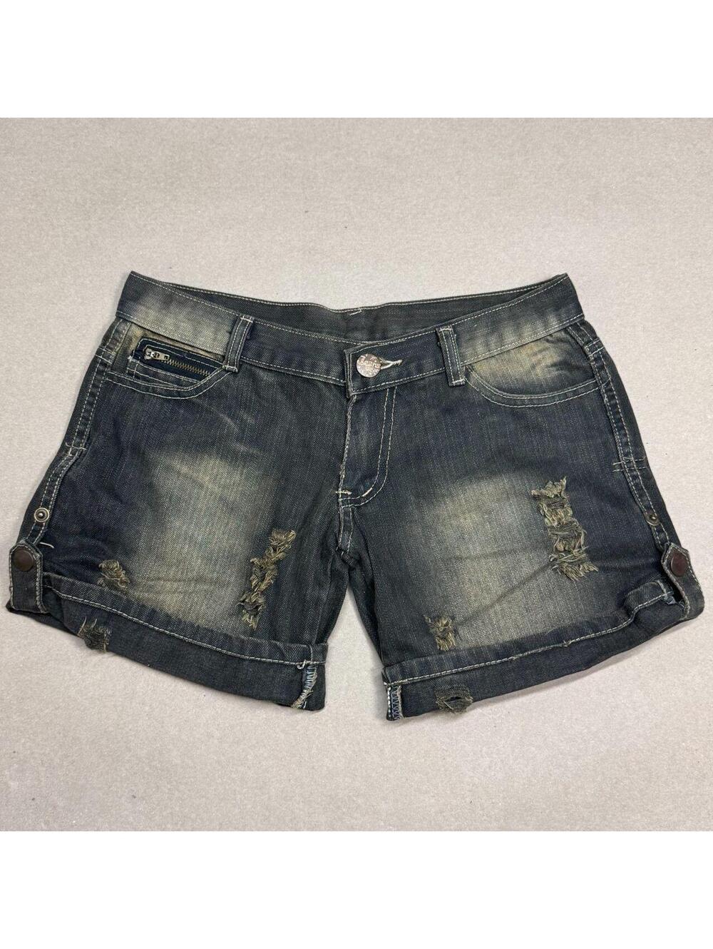 Vintage Y2K Low Rise Denim Micro Shorts Faded